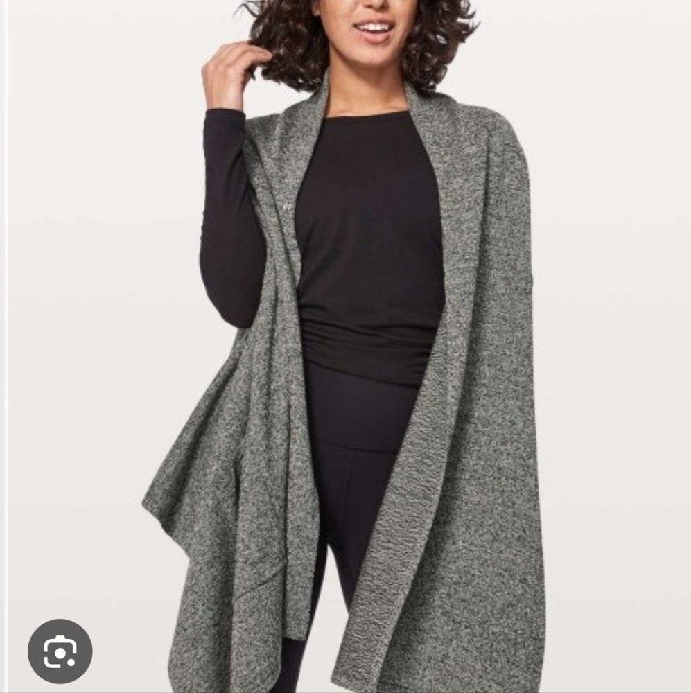 Lululemon Live Freely Charcoal Open Front Cardigan